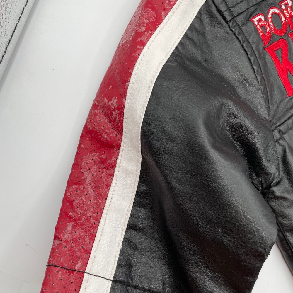 *READ Sesame Street Elmo Vtg Y2K 2006 Biker Jacket Black Red Faux Leather 12M - Picture 7 of 11